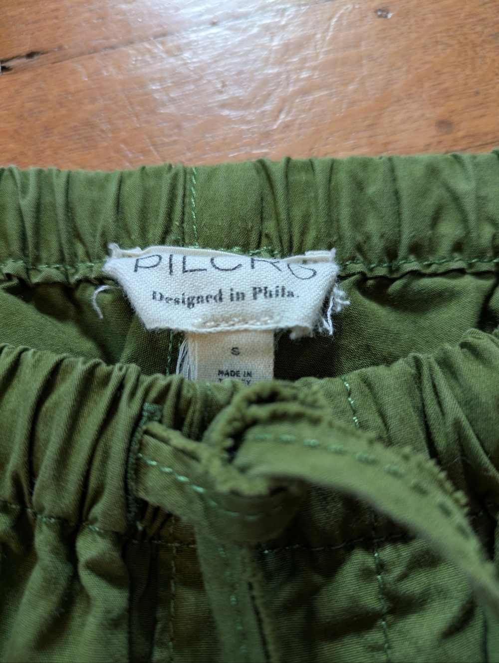 Pilcro Anthropologie Olive Green Drawstring Parachute Pants - Small - Picture 3 of 6